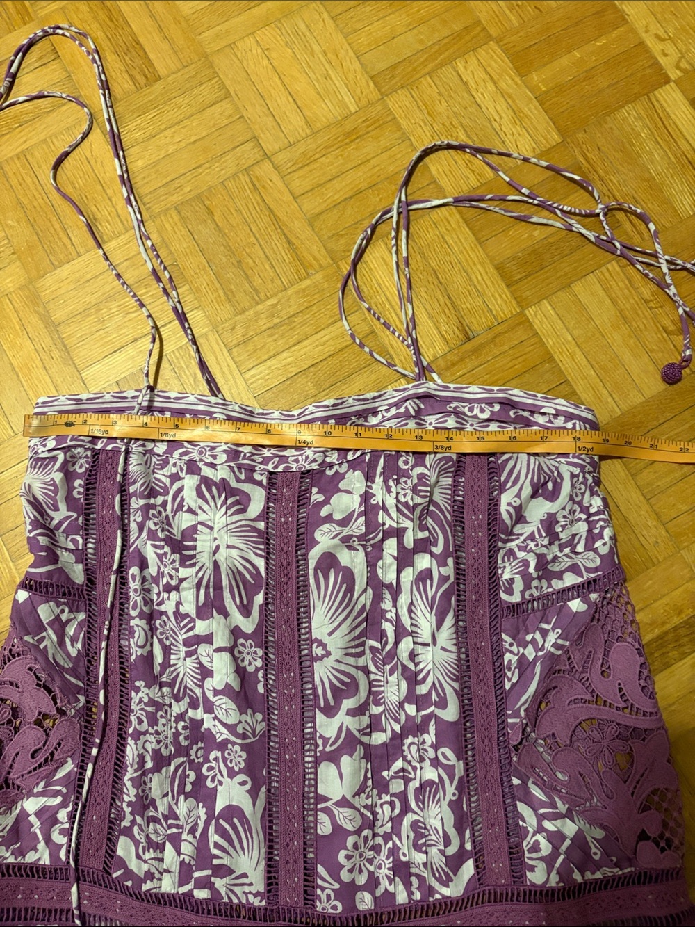 Farm Rio Boho Floral Mauve and Cream Tiered dress - Picture 2 of 16